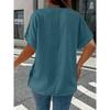 T-shirt Casual da Donna Taglie Forti Casual Colore Unico Bottoni Scollo a V Elegante Colore Unico Manica Corta Abbottonata Moda Quattro Stagioni Nuovo