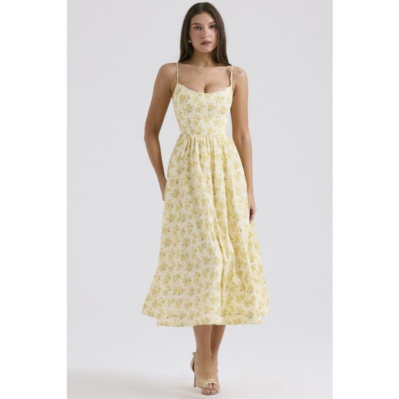 Vestido de Verão Solto com Suspensório Moda Novo Elegante Feminino Sem Mangas Decotado Linha A Vestidos de Festa Simples Cor Sólida Roupas Femininas