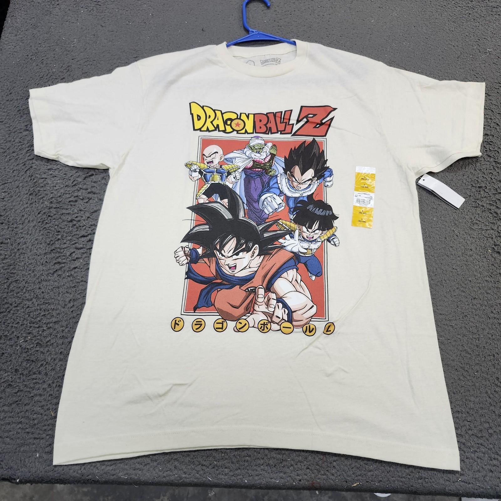 Dragon Ball Z Shirt Mens Large White Goku Vegeta Graphic Tee Crewneck Anime Unisex T-Shirt M