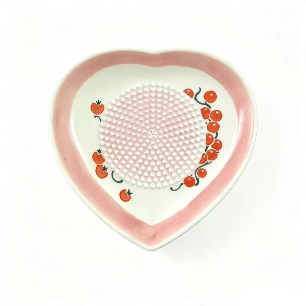 Food Grade Ceramic Ginger Grater Heart Shaped Grinding Tool Efficient Garlic Grater Plate Kitchen