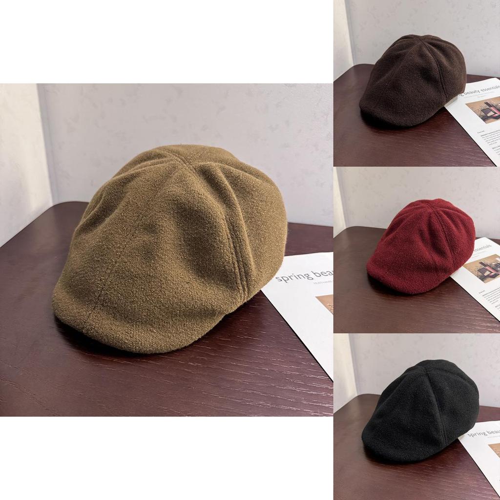 Classic Solid Color Womens Beret With Short Brim For Autumn Winter Fashion Accessory