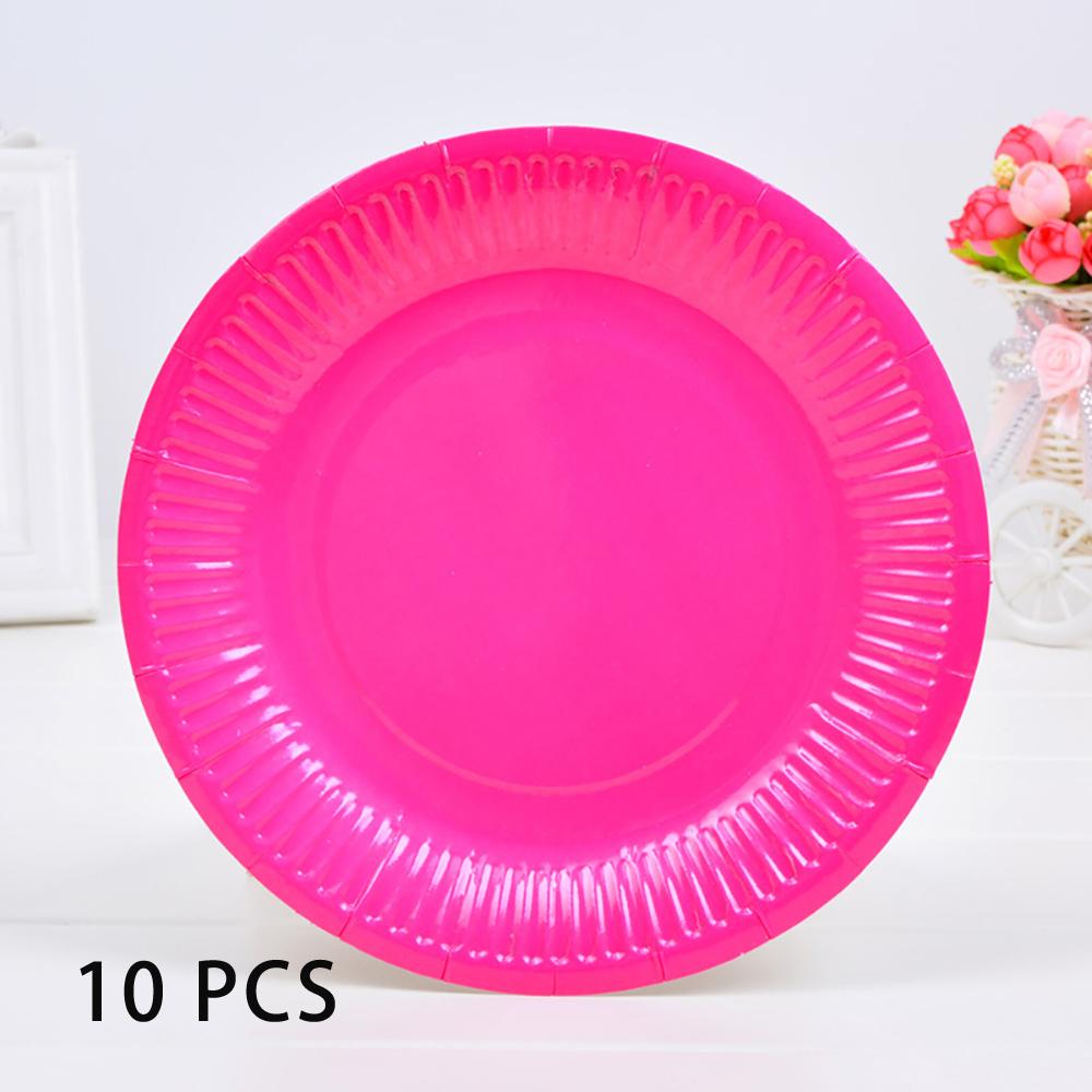 10 PCS Solid Color Disposable Paper Tray Eco-friendly Cardboard Diameter 18cm High quality white cardboard Handmade props
