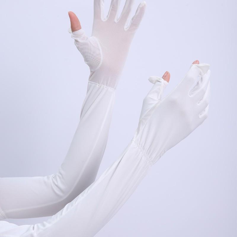 Summer UV Protection Breathable Ice Silk Anti-Slip Gloves for Outdoor Sports