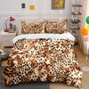 Leopard Print Pattern Bedding Duvet Cover Set Duvet Cover Pillowcases  (1*Duvet Cover 2*Pillowcases, Without Duvet Insert)