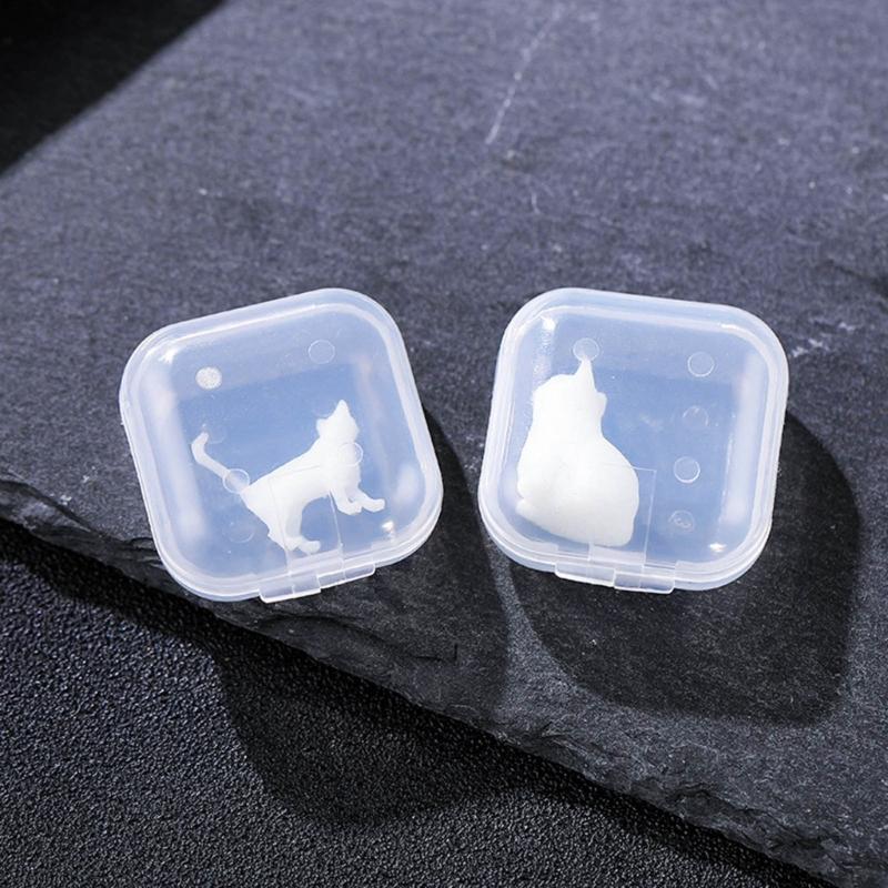 Cute Cat Resin Fillers with Crystal Droplets Flexible Silicone Mould Miniature Landscape Decorations for Home and Office