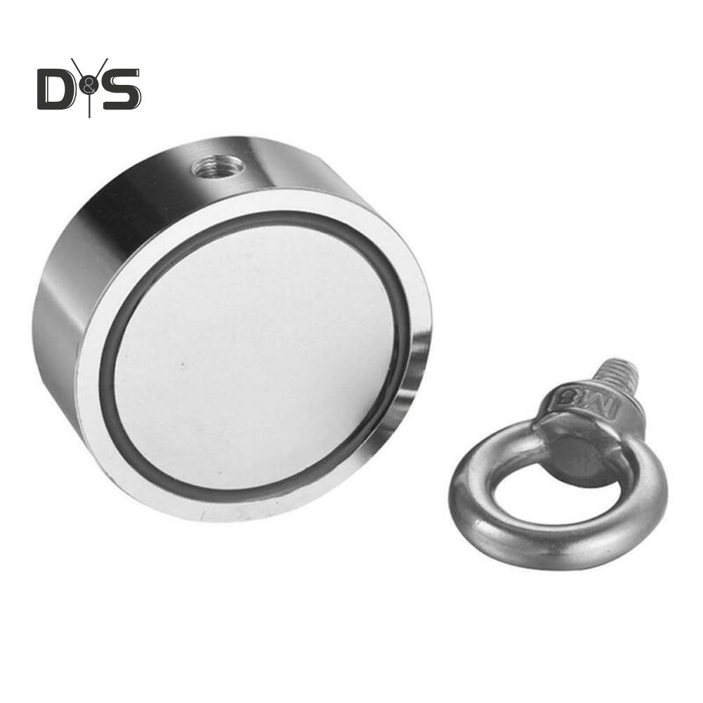 DYS TOOL SHOP Double Side Round Neodymium Eyebolt Salvage Fishing Magnet Equipment