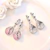Orecchini a bottone da donna alla moda con fiore in pietra opale in argento sterling 925 gioielli originali per donne antiallergici