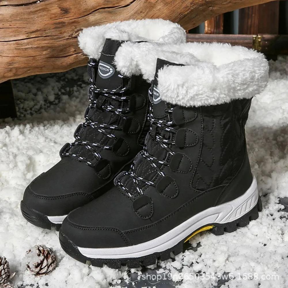Fashion Women's Sports Snow Boots Winter Outdoor Travel High Top Womans Cotton Shoes Medium Length Womens Boot Platform Shoes for Women