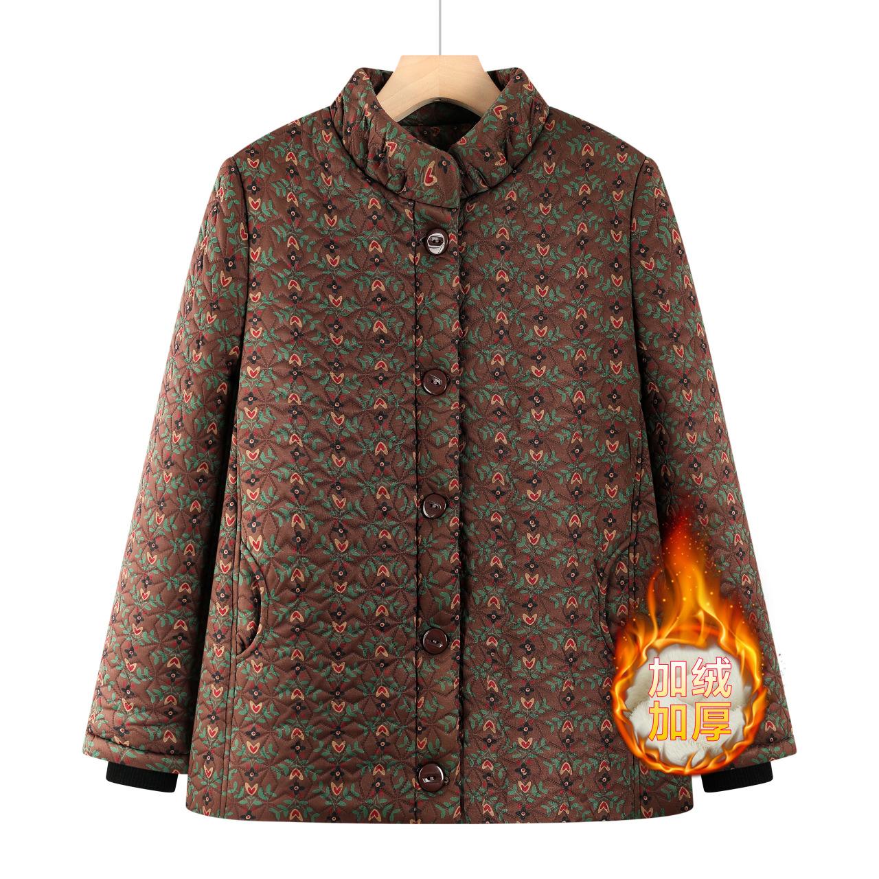 

Boutique loose haute couture version mother winter clothing piled thickened casual jacket padded jacket 6XL [Recommended 160-82.5 kg]