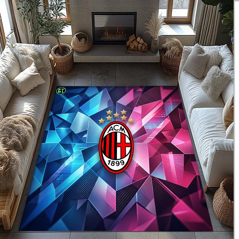 AC Mailand Bedruckter Flanell Teppich Rutschfest Weicher Polyester Boden Teppich Indoor Dekor Matte für Schlafzimmer Wohnzimmer Sofa Spielzimmer Heimdekoration