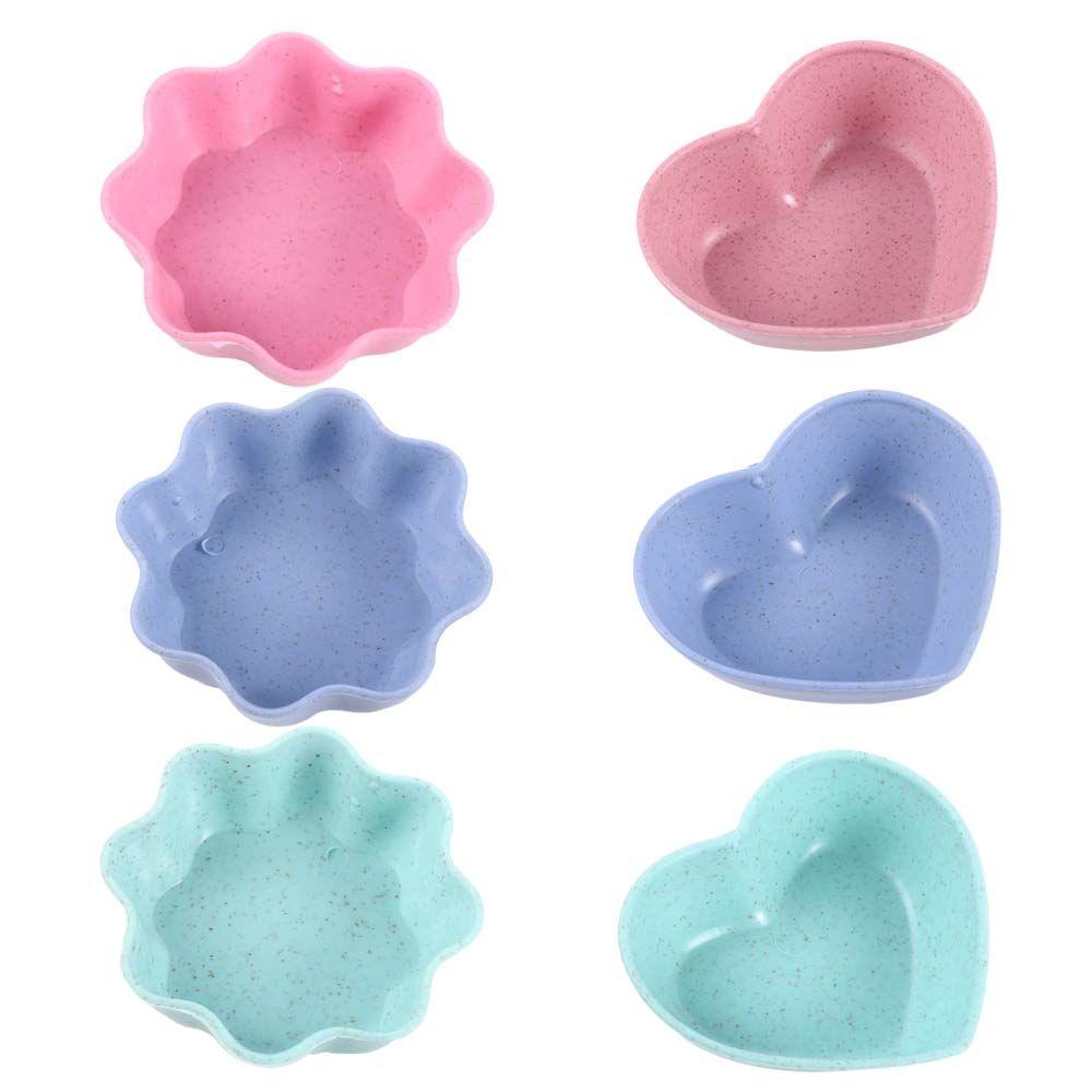 Heart,Flower Shape Fall Resistant Wheat Straw+PP Material Appetizer Plates Kitchen Supplies Tableware Mini Bowls Seasoning Dish