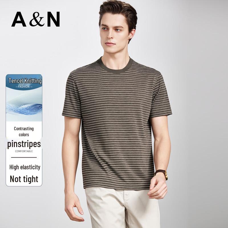 Antonio Men s Tencel Blend Stripe Short-Sleeve T-Shirt 50