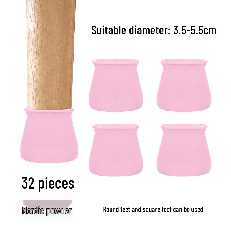 Silicone Non-Slip Chair Leg Covers, Silent Wear-Resistant Pads for Table and Stool Legs, Square-Shaped Protection Set