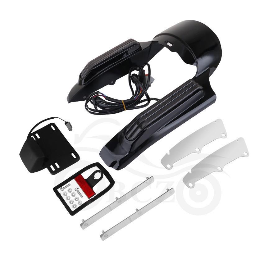 Harley Big Glide Double Headlight King Modified LED Rear Fender Taillight 09-13. чёрный
