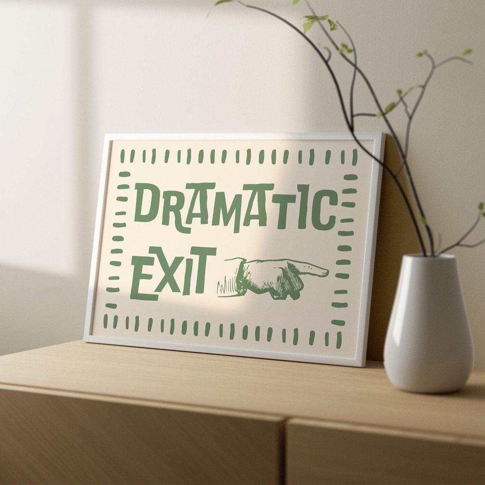 Dramatic Exit Hallway Exit Sign Art Poster Posters Canvas Painting Print Room Home Office Cafe Hotel Restaurant Room Wall Decor