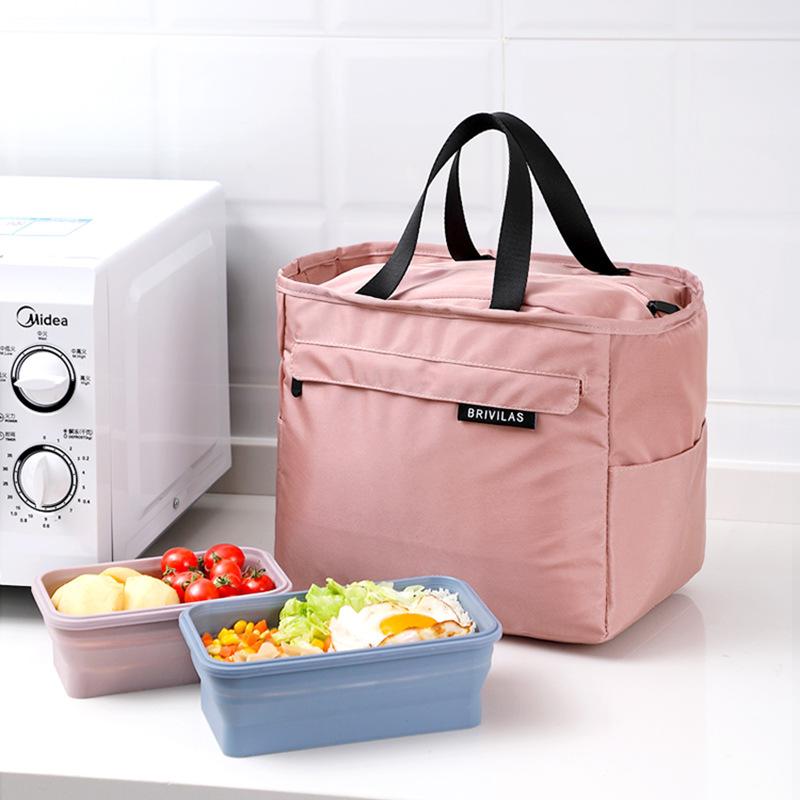 Zipper Thermal Lunch Bag Bento Box Insulated Cooler Tote Bags Picnic Travel Portable Food Storage Container For Women Children
