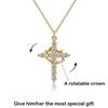 Popular Crown Cross-Shaped Necklace for Women, Light Luxury, Niche, High-End, European and American Foreign Trade Jewelry