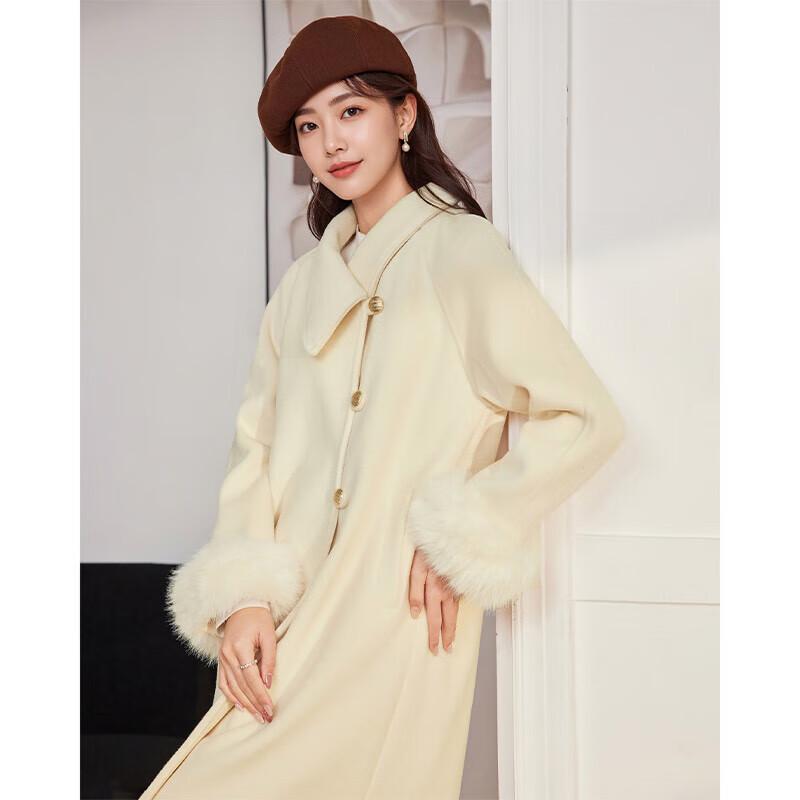 IEF Women's 2025 Winter Korean Design Long Wool Coat