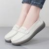 Women Black Moccasins Driving Shoes Flats Casual Nurse Shoes Loafers Simple Soft White Office Shoes Large Size