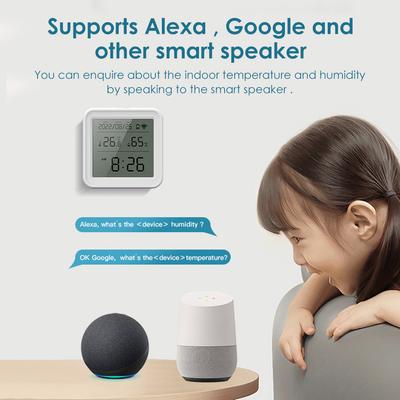 WiFi TUYA Temperature And Humidity Sensor Battery With LCD Screen Display And Backlight Working With Alexa Google Assistant Powe