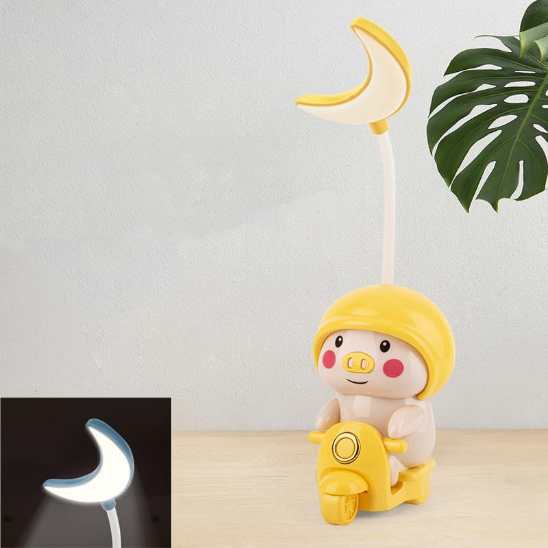 

Desk Motorcycle Cartoon Lamp Student Portable Pen Holder Desk Lamp Usb Charging StyleA