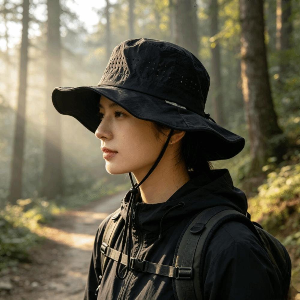 Quick Dry Sun Protection Bucket Hat Breathable Mountaineering Cap Wide Brim Fisherman Hat Hiking
