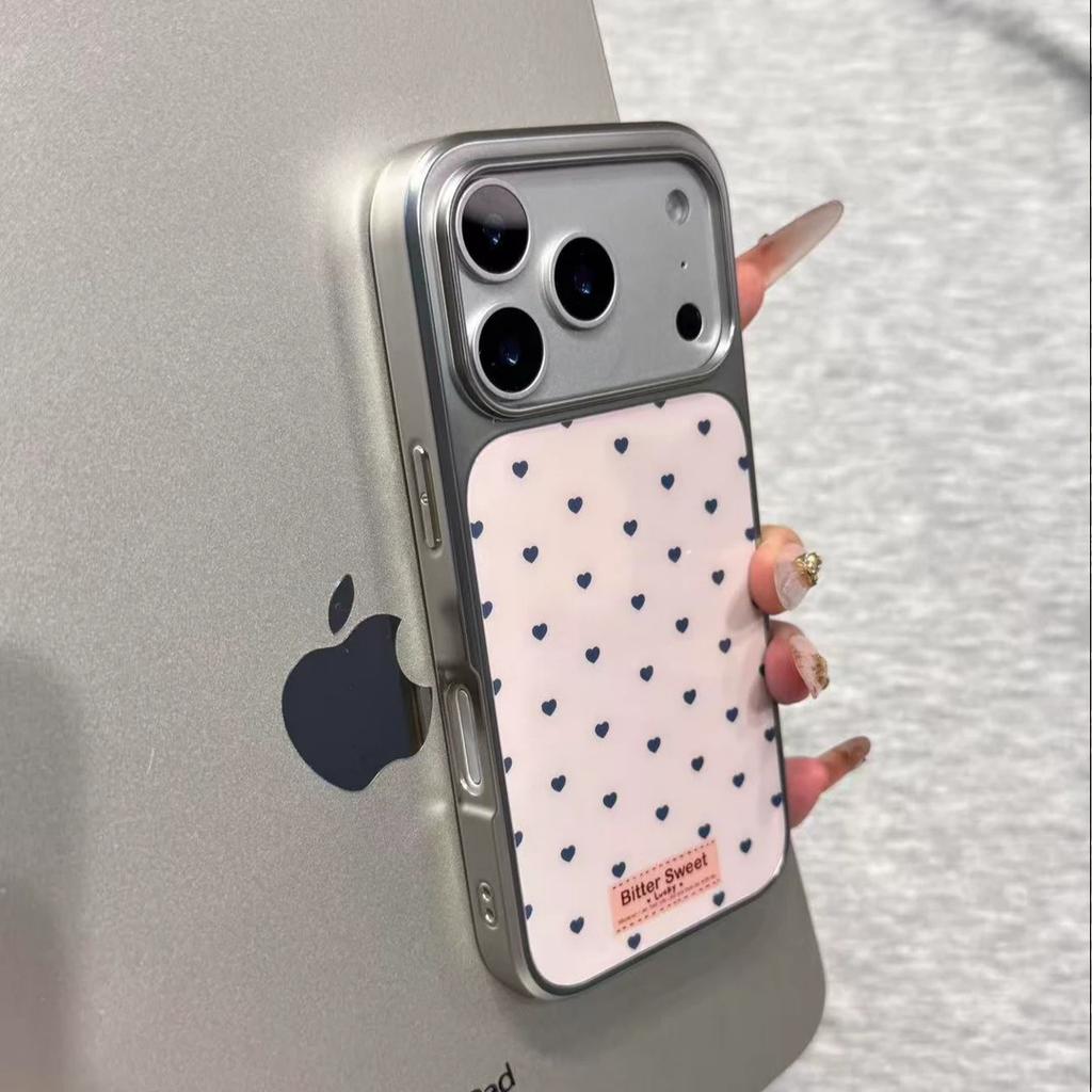 ins full screen small love is suitable for Apple 17/16Promax mobile phone case IP15 matte PC14 large hole 13 new models