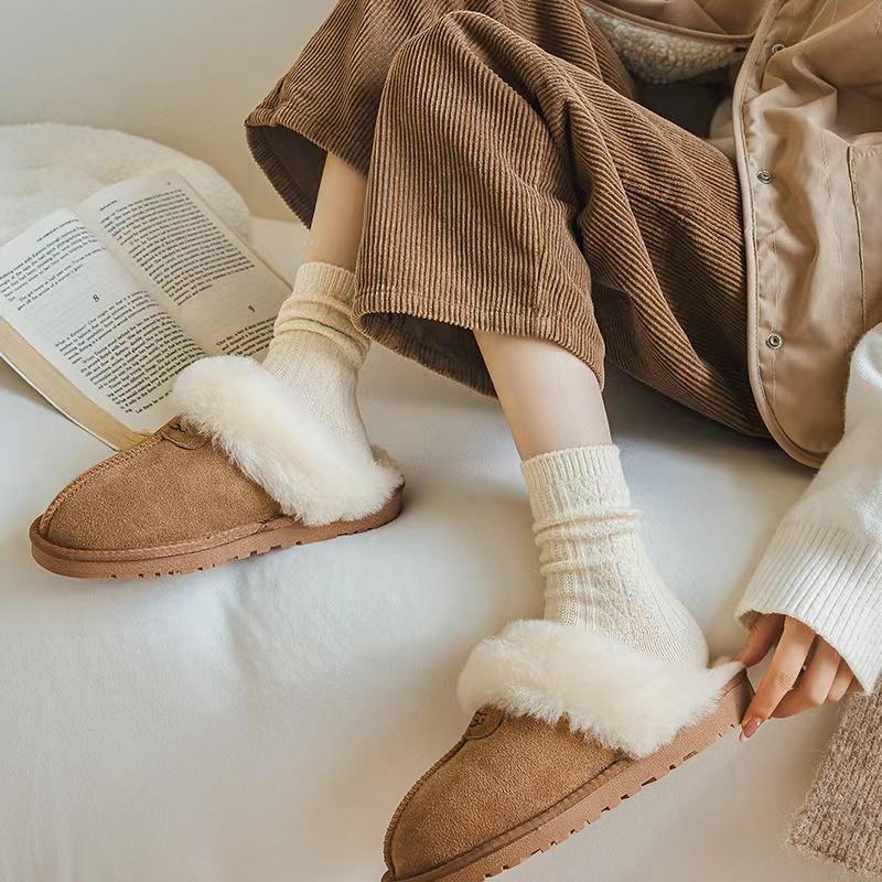 Lot New Cashmere Wool Socks Women's Winter Thicken Warm Black White Pack Set Thermal Japanese Fashion Solid Color