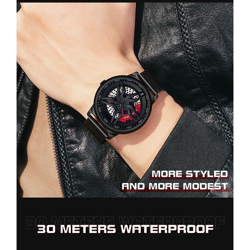 Personalitate Cool Barbat Menyuri Ceas Stereo Rotire Cadran Casual Reteaua Impermeabil Cu