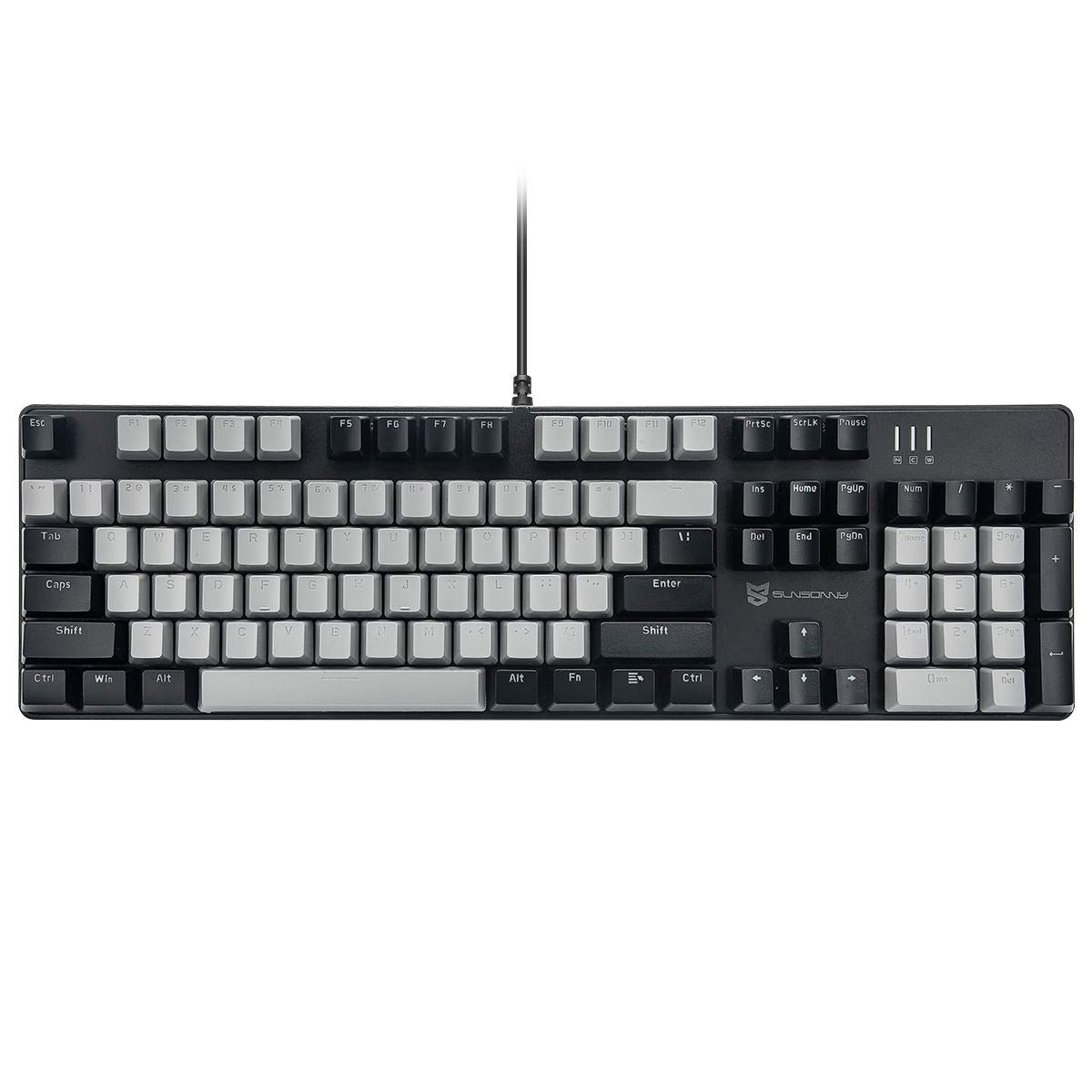 

Merdia Mechanical Gaming Keyboard All 104 Keyboards US Layout USB Wired Keyboard with LED Backlight Axis Black and (Blue - Gray)