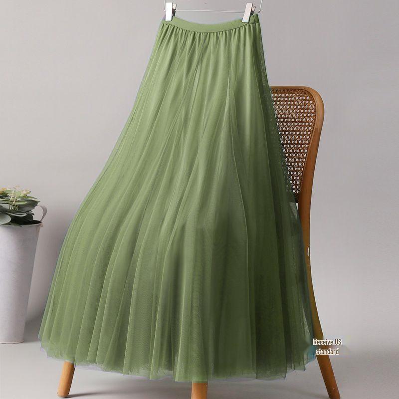 Elegant Mesh Dance Skirt: 720-Degree Flowing Tulle, Slimming Half-Length for Performances