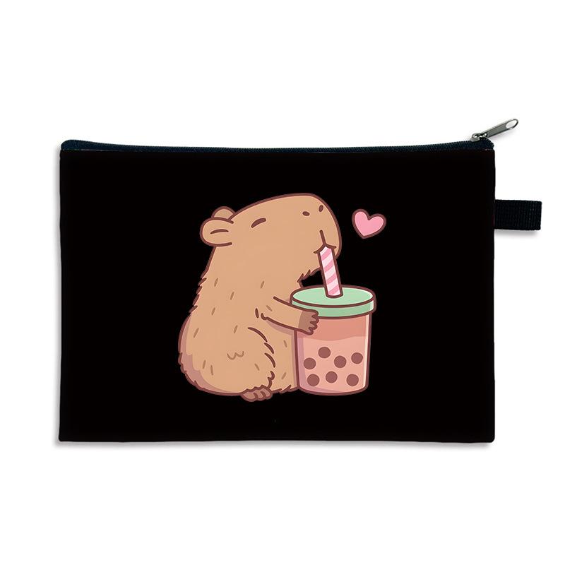 Printed Fashion Primary School Students Pencil Bag Creative Cartoon Pattern Zipper Stationery Pencil Bag Change Bag