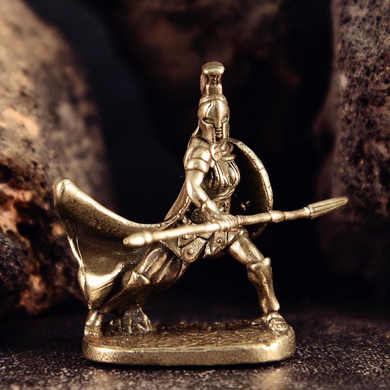 Vintage Brass Spartan Warrior Statue Twelve Types of Rome Soldier Models Figurine Game Props Desktop Ornaments Home Craft Decor