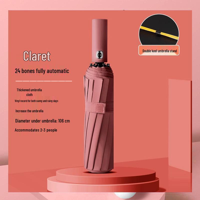 Automatic 12-Rib Sun & Rain Umbrella: Enlarged, Reinforced, UV Protection, Folding Sunshade.