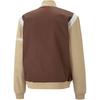 Puma Letter Pattern Striped Baseball Collar Single-Breasted Jacket Men Jacket Brown 536830-01