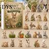 Collectible Bunny Figurines 2026 Advent Calendar, 24 Days Acrylic Rabbit Ornaments Christmas Countdown Seasonal Hanging 2D Flat Cute Animal