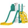 Set Scivolo per Bambini 5 in 1, Telescopio, Canestro da Basket, Plastica, Giallo+Verde