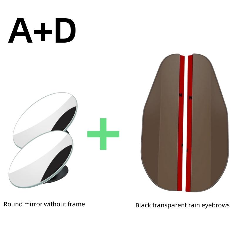 Small Round Reversing Mirror Auxiliary Mirror Wide Angle Adjustable Field of View Transparent Rainboard Rainproof Film