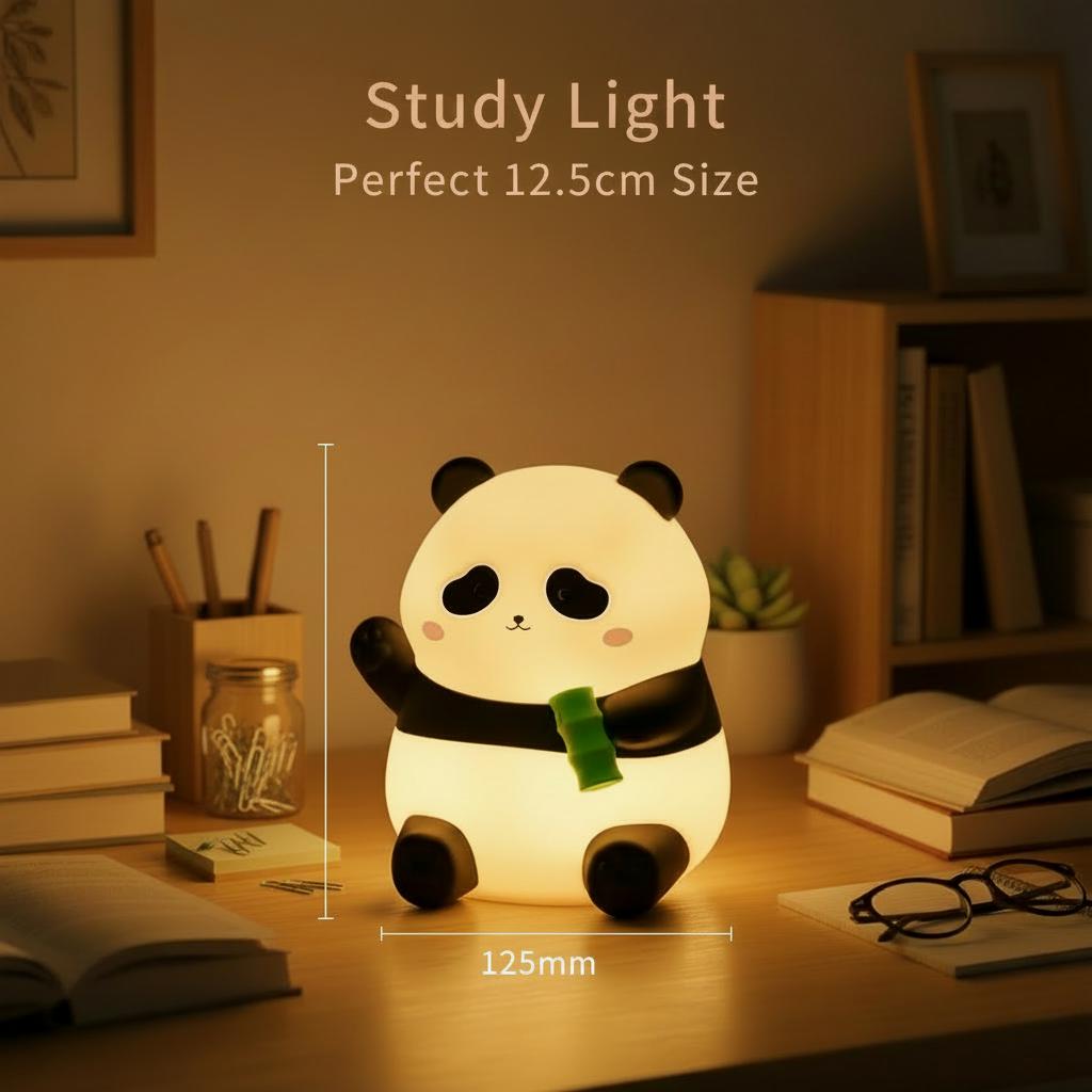 Xiaomi Cartoon Panda Silicone LED Night Light with Touch Sensor - Kid's Bedside Lamp, Holiday Christmas Gift for Bedroom Decoration