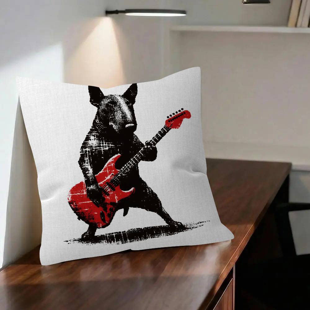 Cartoon Bull Terrier Series Personalized Pillow Cover Kids Bedroom Wild Party Decor Pillowcase kid Birthday shower Gift