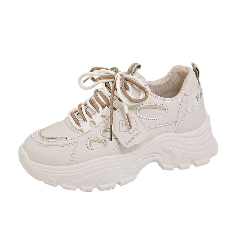 Fashion Spring-autumn Tied Beige Woman Sneakers Mary Jane White Loafers Woman Adult Shoes Sports 2025summer Tens Wide Foot Upper