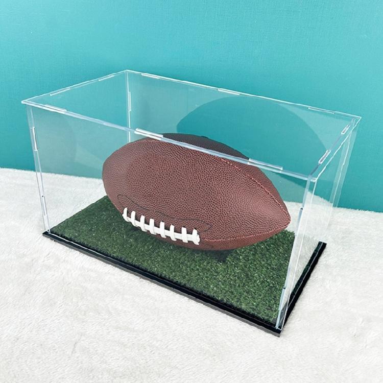 Softball Basketball Holder Box for Organization & Showcases, Football Display Case, Acrylic Clear Display Box with Stand