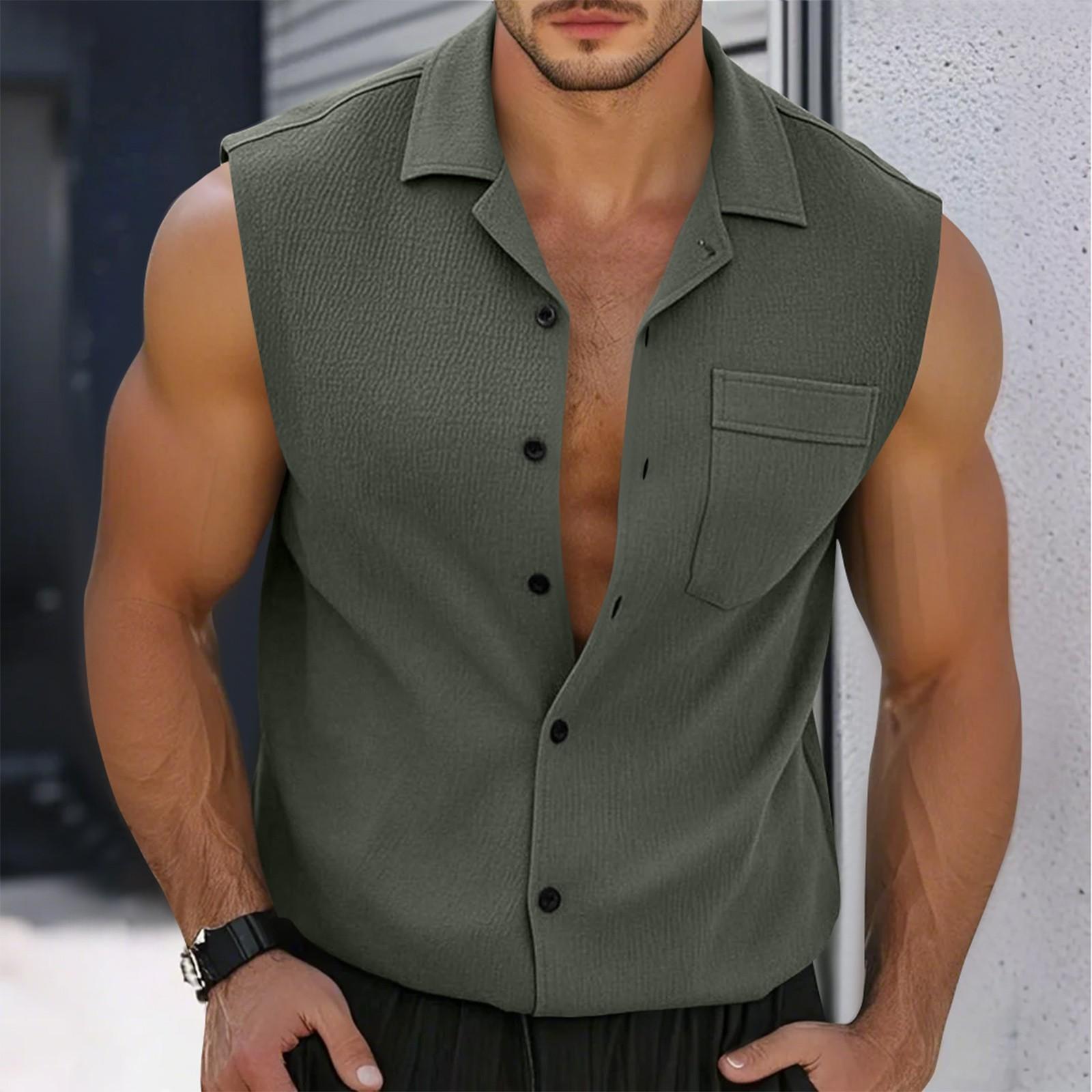 

Модный мужской карманный повседневный кардиган с воротником-стойкой, жилет, индивидуальное мужское платье с коротким рукавом и лацканами XL