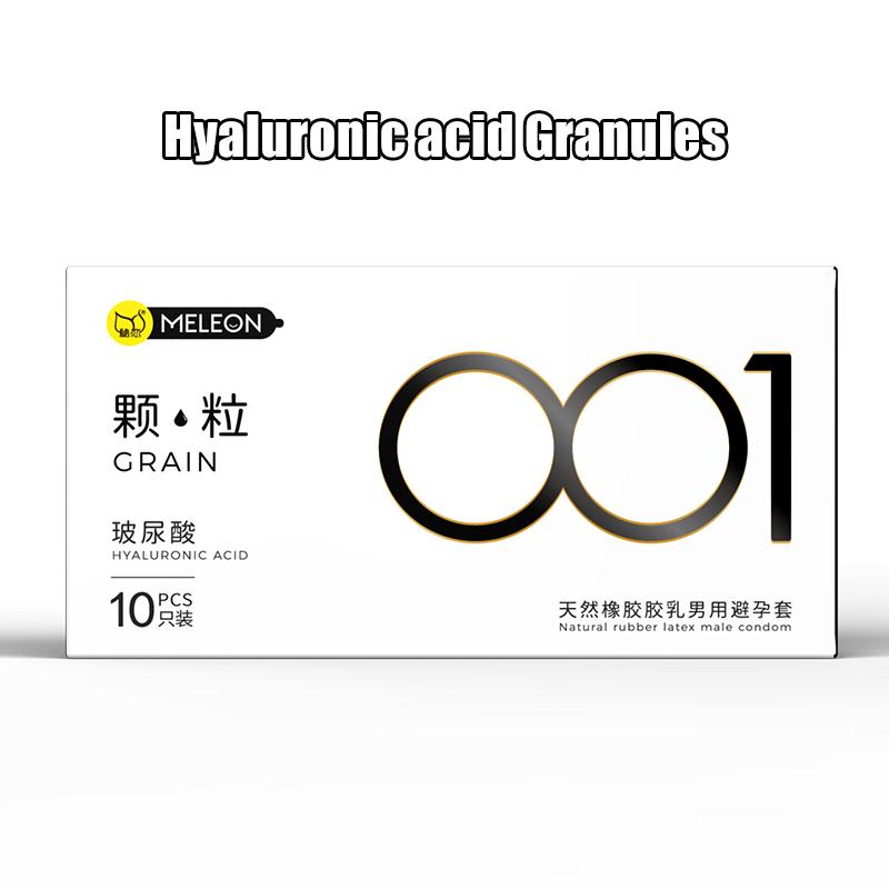 MELEON  10pcs Hyaluronic Acid Condom 001 Ultra Thin Large Particle Condom Adult Sexual Products Full Oil Smooth Sex Toys Condones 52mm