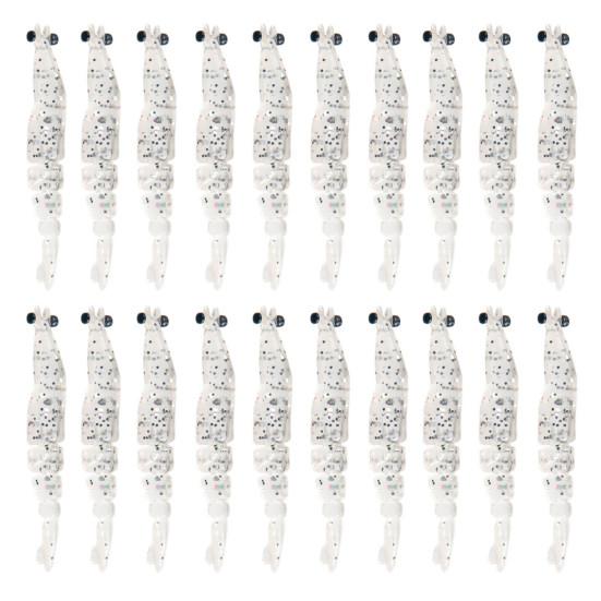 20Pcs Fishing Baits Soft Lures Realistic Looking Bright Color Natural Swimming Posture Luminous Shrimp Baits Artificial Lures Set