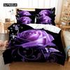 Purple 3D Bedding Set Polyester Duvet Cover Queen King Twin Single Lavender Butterfly Quilt Cover
