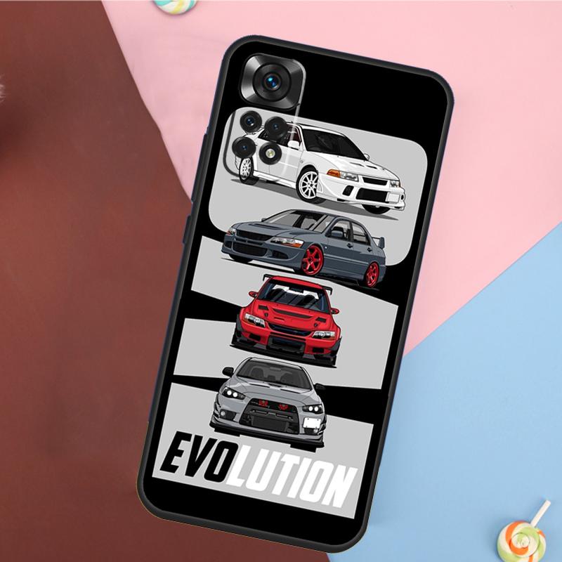 JDM Car Evo Cover For Xiaomi Redmi Note 14 13 Pro 12 11 9 10 9S 10S 11S 12S Redmi 14C 10C 12C 13C Case