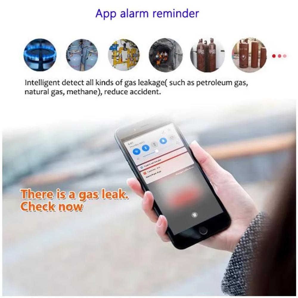 APP Control Wifi Natural Gas Leakage Detector Security Alarm System  For Home Kitchen
