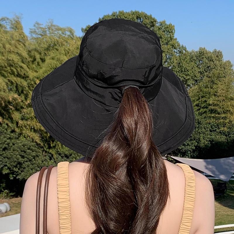 Chapeau d'été pliable pour femmes protection UV chapeau de soleil à large bord chapeau seau version coréenne séchage rapide imperméable chapeau de protection solaire
