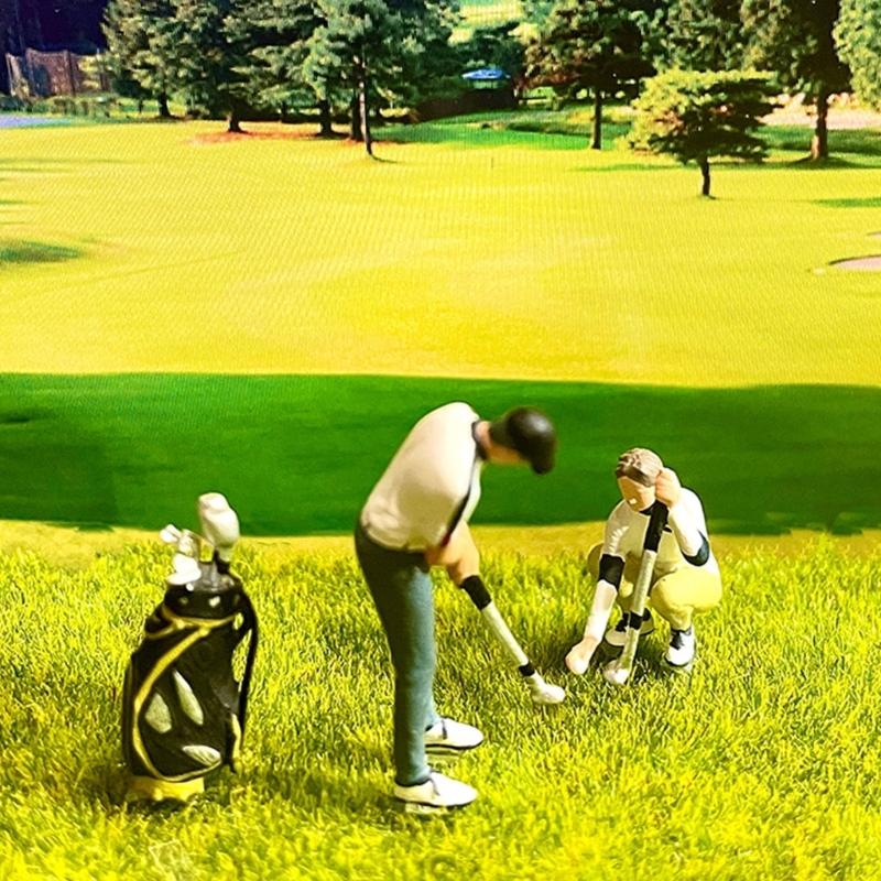 Realistisches Golfspieler-Figurenmodell 1:Handbemalte Miniaturfiguren im Maßstab 1:64 für Dioramen-Requisiten, Sammler für Fotografie